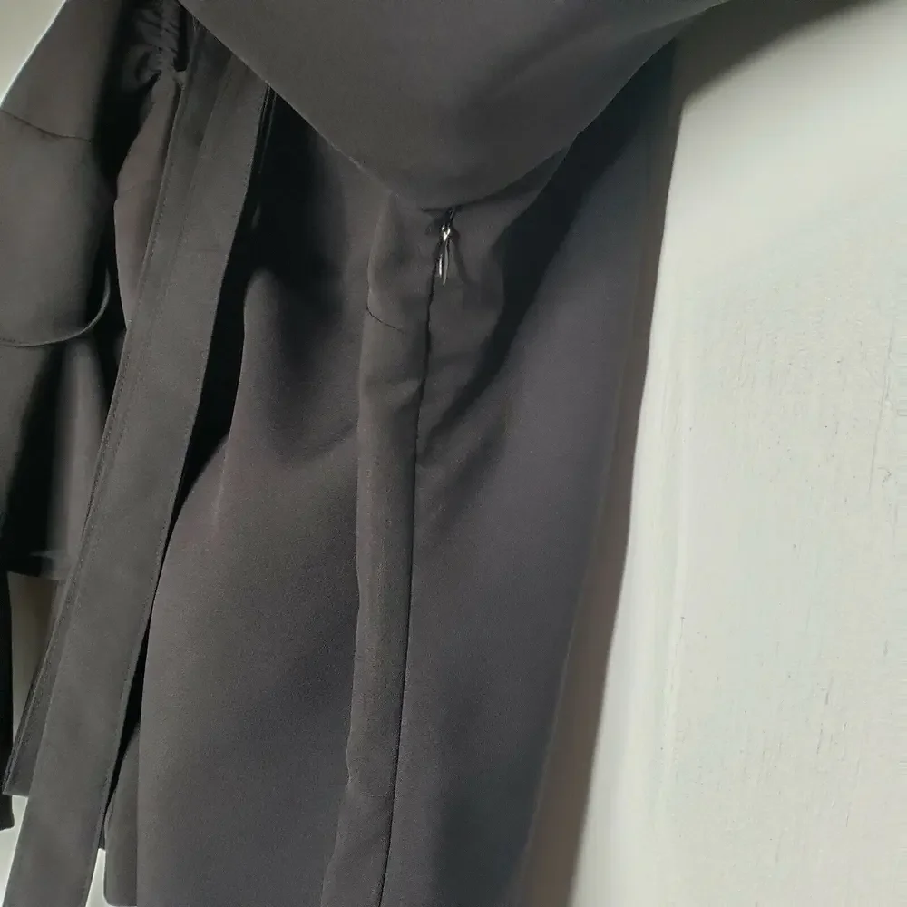 Venus Ruffle Sleeve One Shoulder Tie Waist Blouse 4 Black‎ Sexy Belted Top - Picture 7 of 12